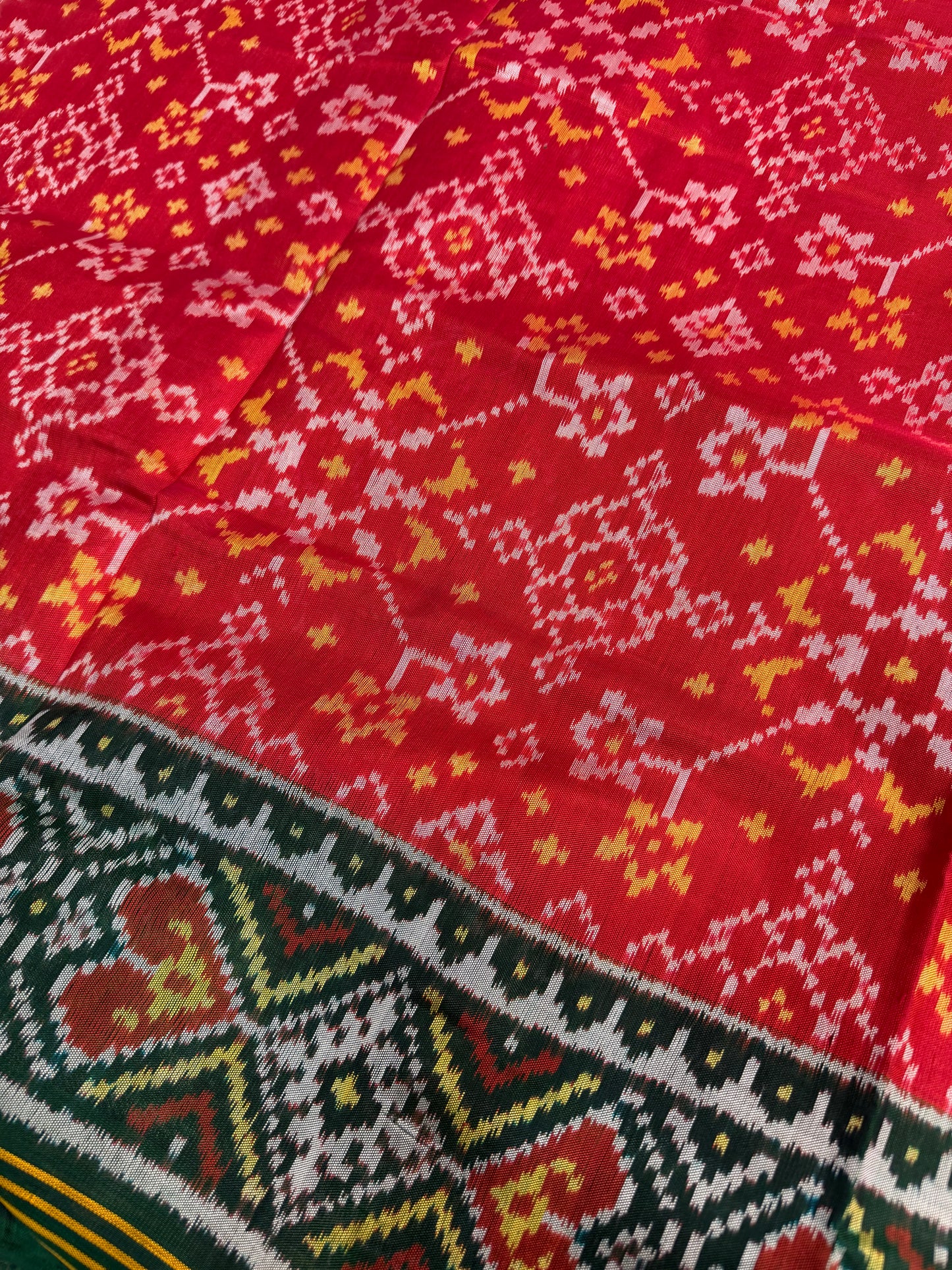 Red Navratan patola silk saree