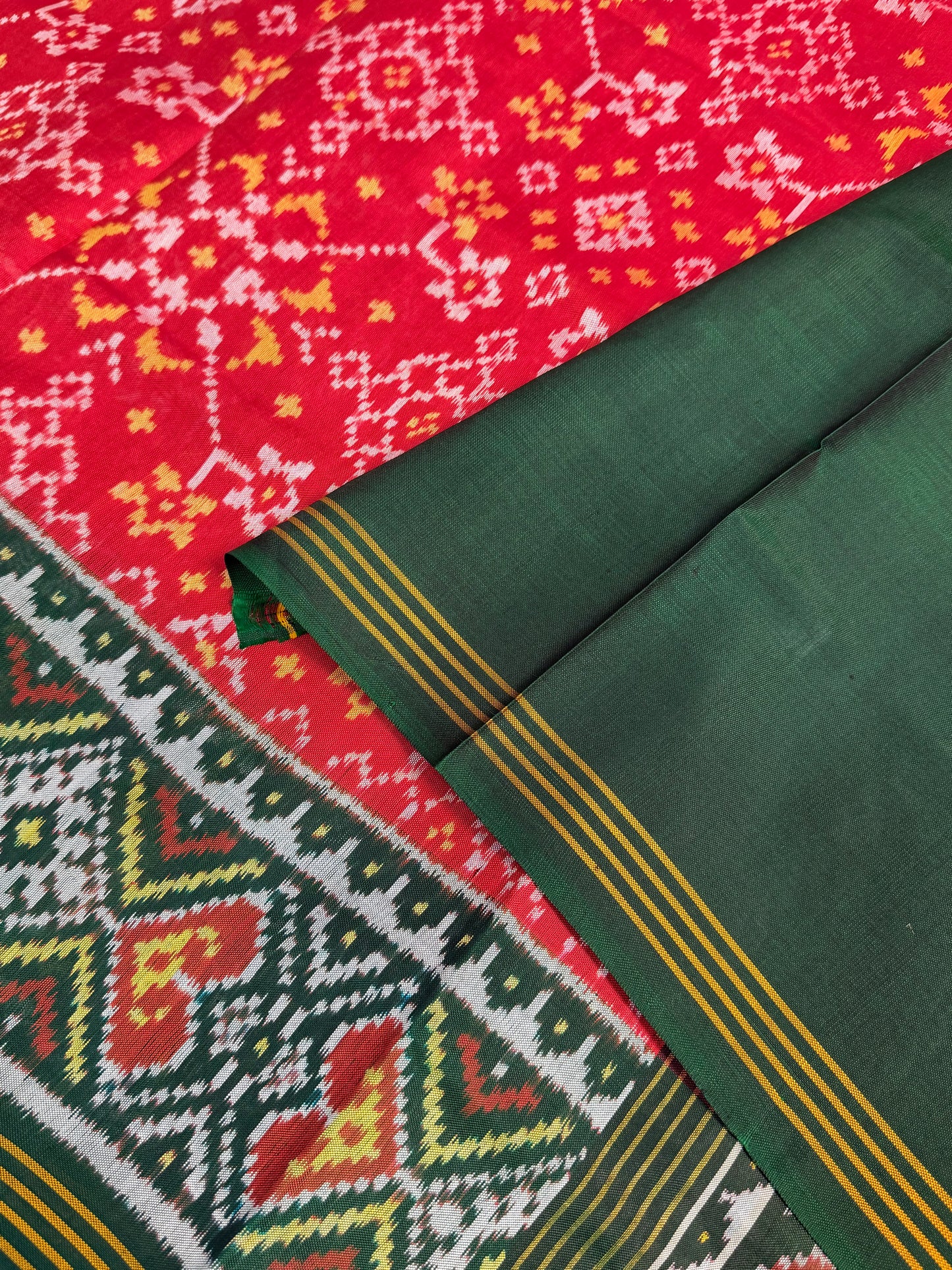 Red Navratan patola silk saree