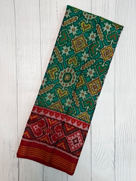 Green Traditional single ikat patola silk saree