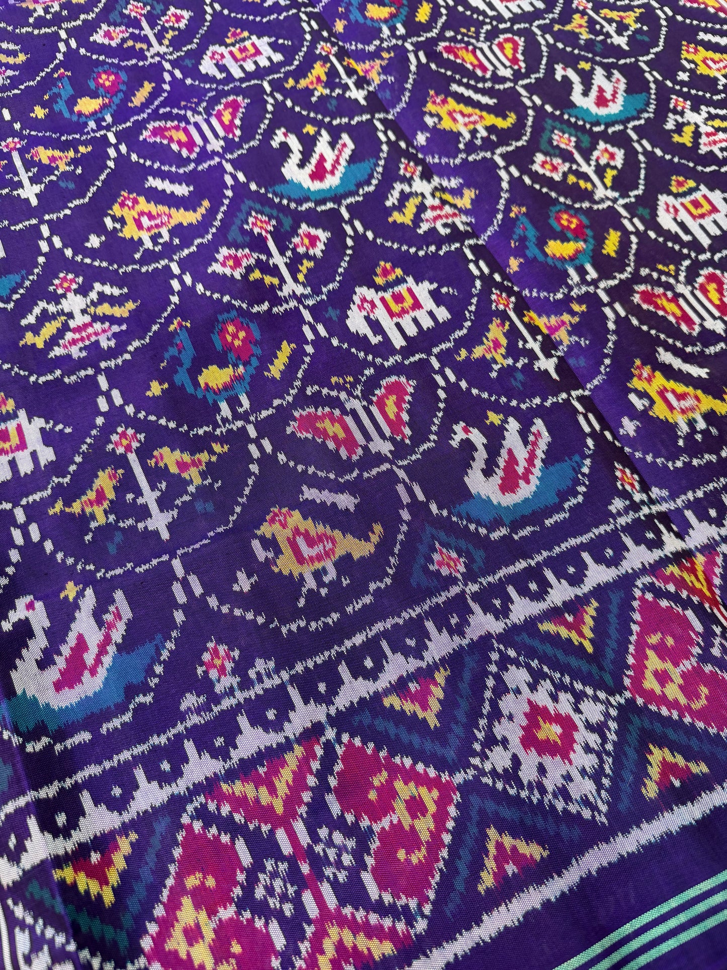 Purple narikunj single ikat patola silk saree