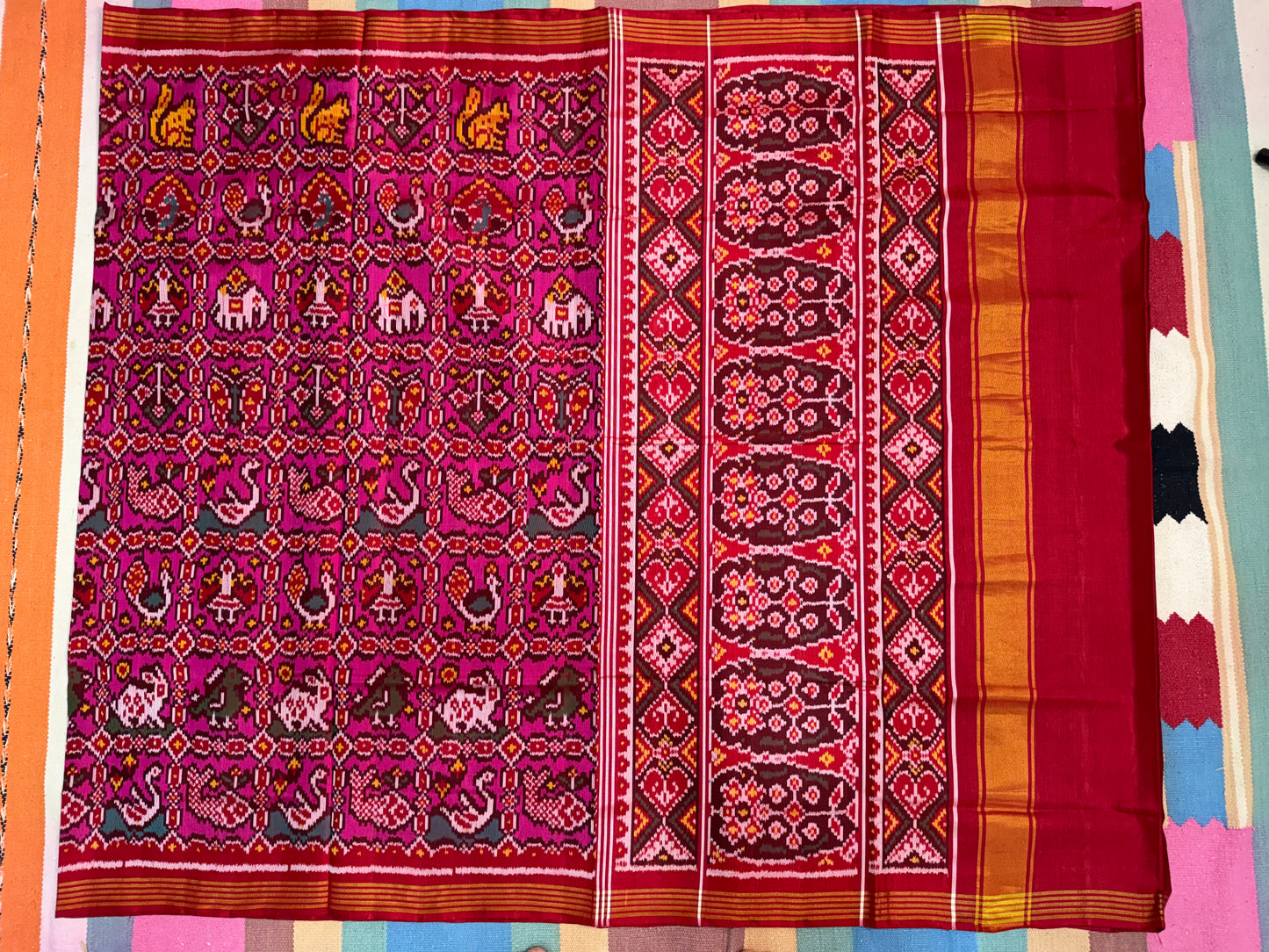 Pink sankli Narikunj patola silk saree